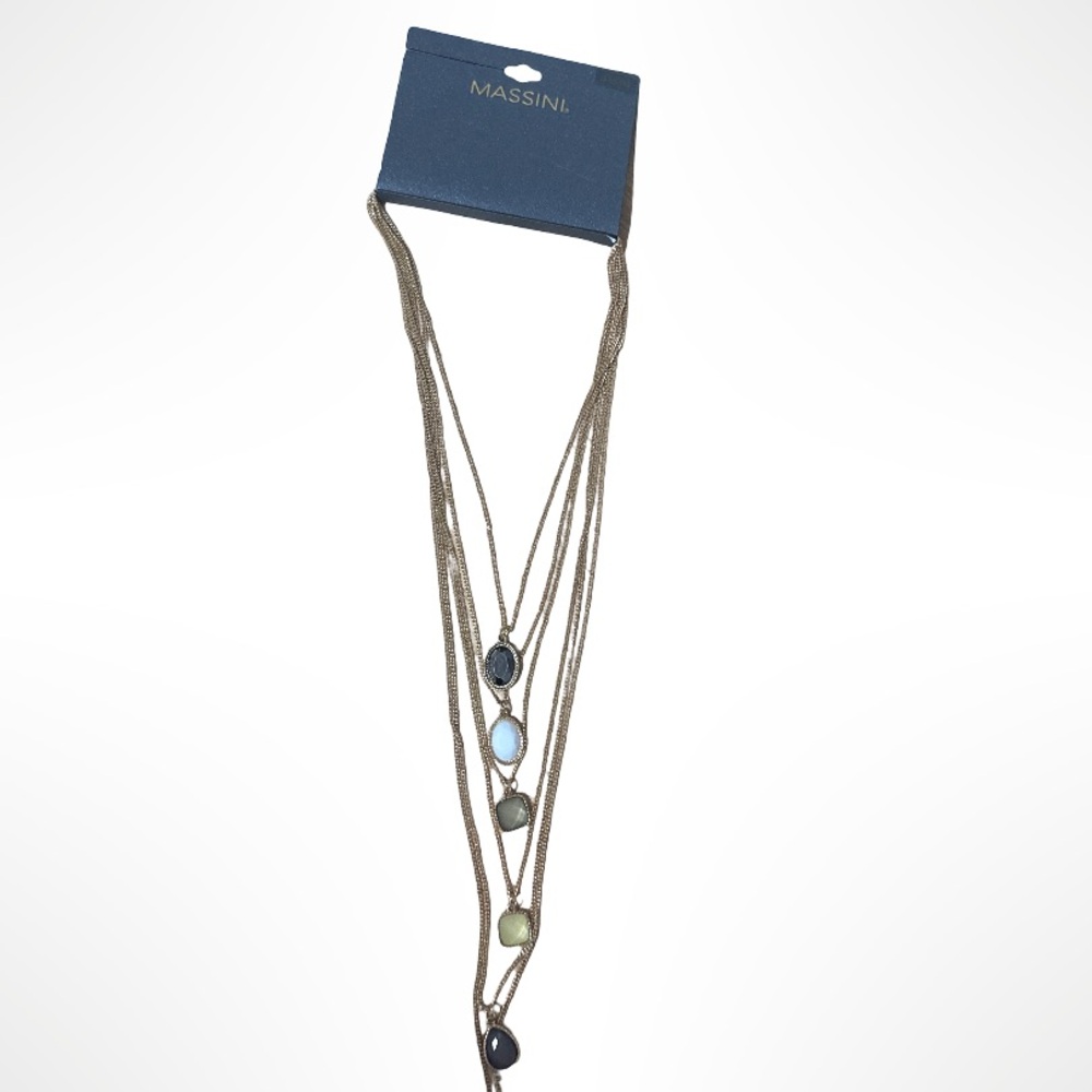 Massini Elegant Gold and Blue Necklace